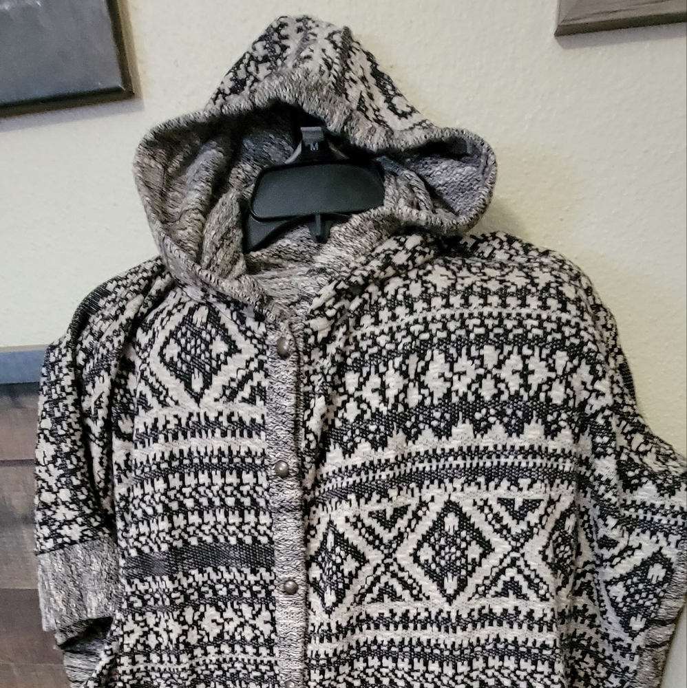 Lucky Brand hooded sweater poncho